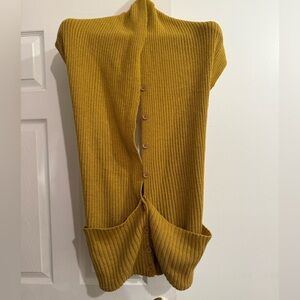 Tarnish Alpaca Blend Vest Unusual Design Mustard Color Women One Size